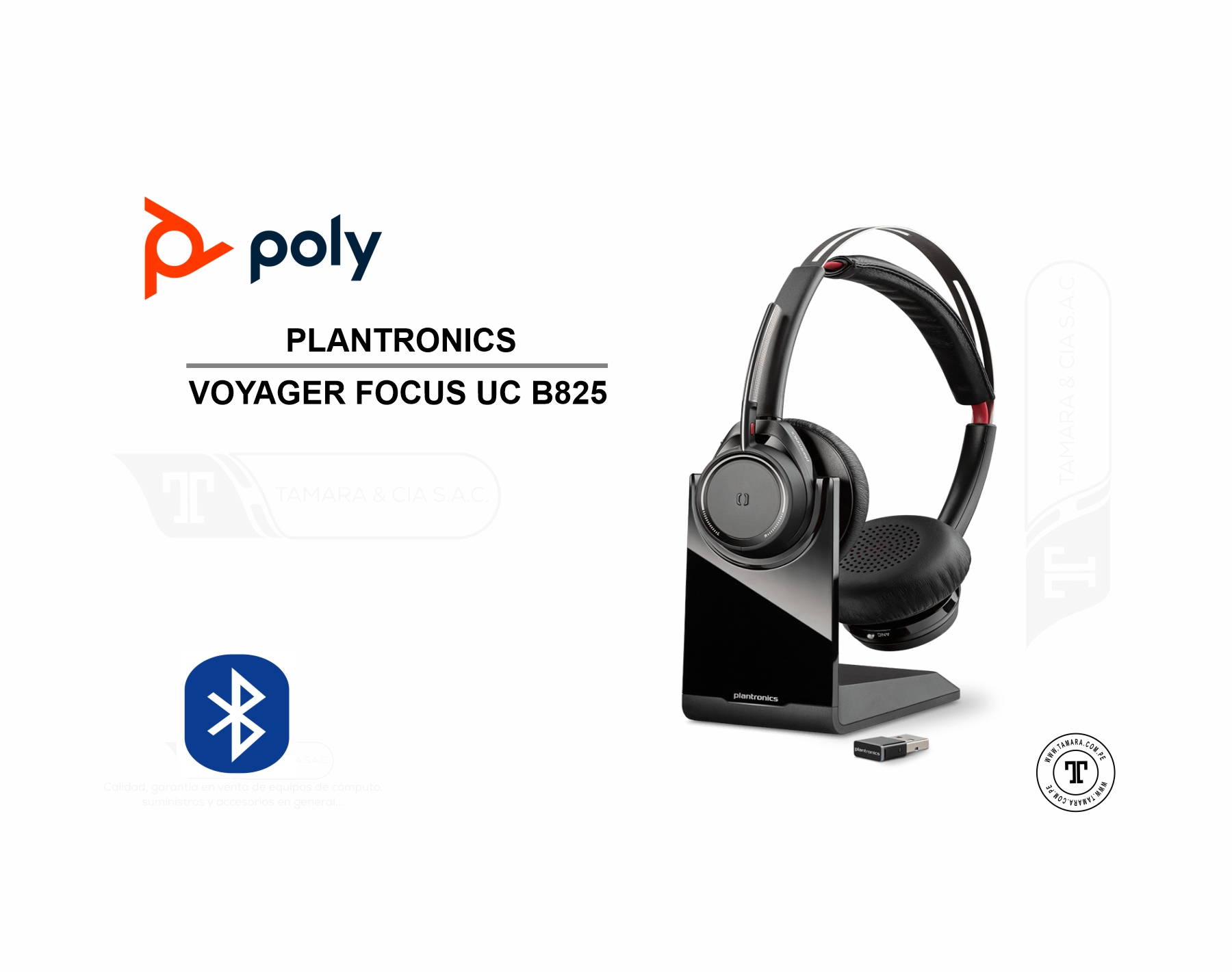 Auriculares Plantronics Poly Voyager Focus UC B825 - TAMARA & CIA