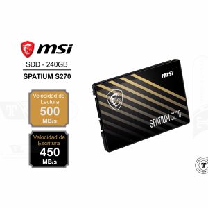 Disco Duro SSD MSI Spatium S270 | 240GB | SATA 2.5"